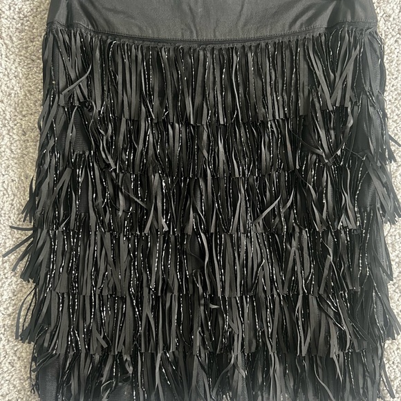 Boston Proper NEW Beaded Fringe Skirt sz 0 - Picture 1 of 3